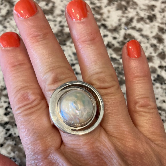 Lilly Barrack Jewelry Lilly Barrack Silver And Pearl Ring Poshmark